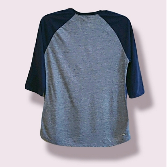 Danskin Now Navy Blue Color Block Shirt - Picture 2 of 5